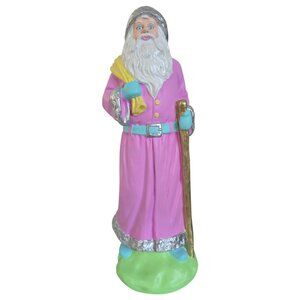 SANTA CLAUS PINK PASTEL CHRISTMAS DECORATION 15.5" TALL NEW NOEL CANDY COLORS